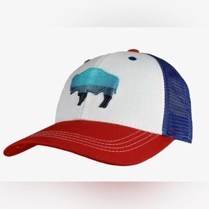 New Never Worn Adult Aksels Red and Blue Low Profile Buffalo Cap